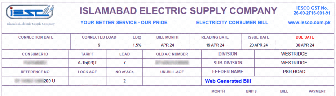 IESCO BILL Online Iesco Duplicate Bill August 2025